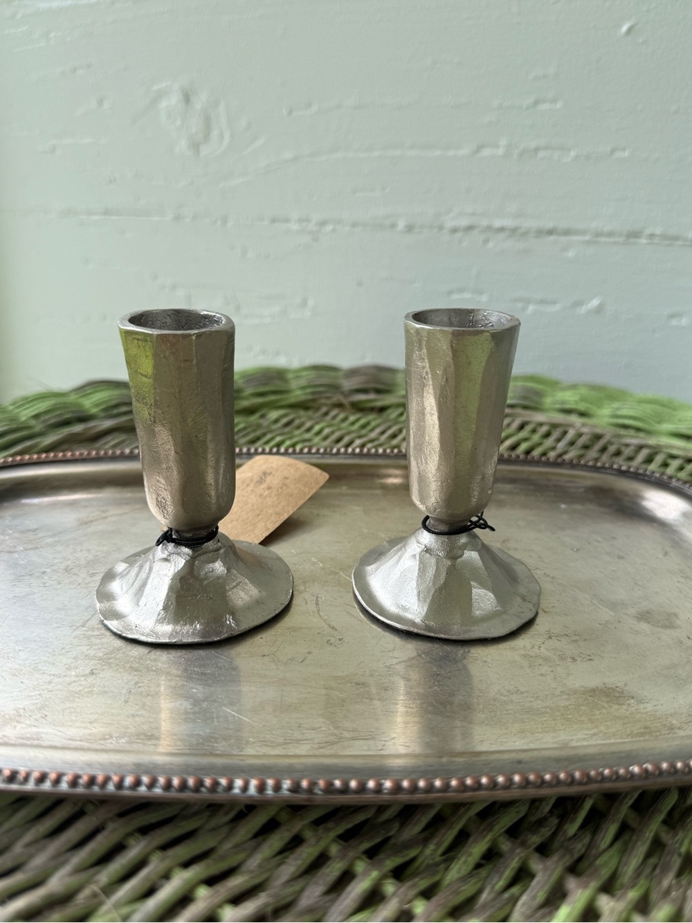 Metal Taper Candle Holders - Set of 2